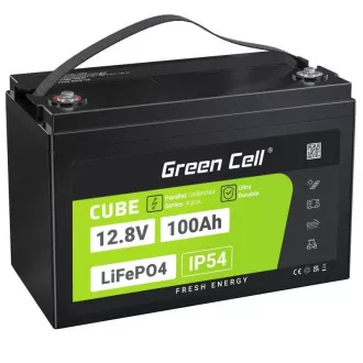 Baterie Green Cell CUBE LiFePO4 100Ah 12.8V 1280Wh litiu-fier fosfat pentru panouri fotovoltaice, rulote, bărci