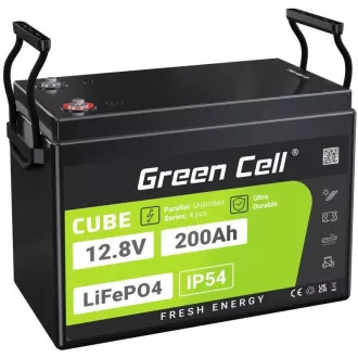 Baterie solară Green Cell CUBE LiFePO4 200Ah 12.8V 2560Wh pentru rulote, panouri solare, sisteme off-grid, food truck Baterie solară Green Cell CUBE LiFePO4 200Ah 12.8V 2560Wh pentru rulote, panouri solare, sisteme off-grid, food truck