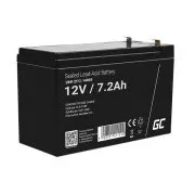 Baterie Green Cell AGM VRLA 12V 7.2Ah fără întreținere pentru sistem de alarmă, casă de marcat, jucării