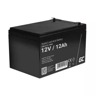 Baterie Green Cell AGM VRLA 12V 12Ah fără întreținere pentru sistem de alarmă, casă de marcat, jucării