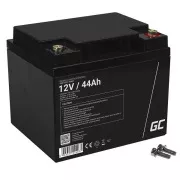 Baterie Green Cell AGM VRLA 12V 44Ah fără întreținere pentru mașină de tuns iarba, scuter, barcă, scaun cu rotile