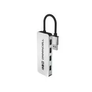 HUB Green Cell USB-A 4 în 1 (4 × USB 3.0) – transfer rapid de 5 Gb/s, carcasă din aluminiu