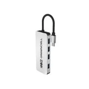 HUB Green Cell USB-C 4 în 1 (4×USB 3.0) – transfer rapid de 5 Gb/s, carcasă din aluminiu
