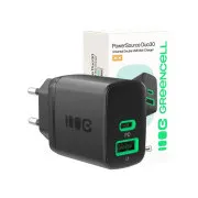 Încărcător Green Cell PowerSource Duo30 USB/USB-C Adaptor de alimentare negru 30W Power Delivery
