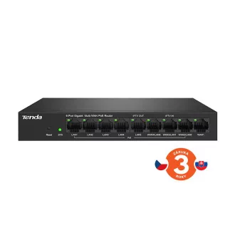 Tenda G0-8G-PoE - Router Gigabit PoE, 9x RJ45, MultiWAN, 8x PoE 802.3af/at, 10/100/1000Mbps