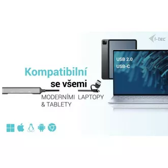 HUB metalic I-Tec USB-A/USB-C 1x USB-C 3.1 + 3x USB 2.0