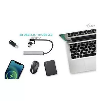 HUB metalic I-Tec USB-A/USB-C 1x USB-C 3.1 + 3x USB 2.0