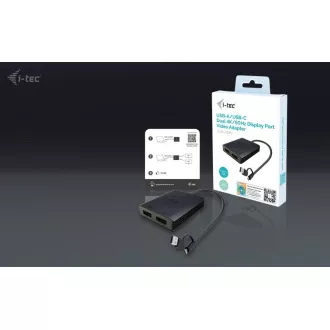 Adaptor video I-Tec USB-A/USB-C dual 4K DP