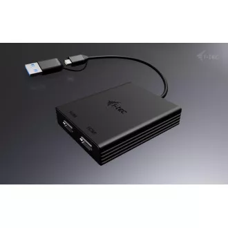 Adaptor video I-Tec USB-A/USB-C dual 4K HDMI
