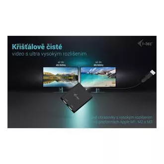 Adaptor video I-Tec USB-A/USB-C dual 4K HDMI