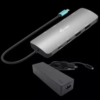 Stație de andocare I-tec USB-C Metal Nano 2x HDMI, PD 100W + încărcător 100W (pachet)