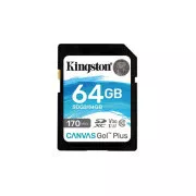 Card SDXC KINGSTON Canvas Go Plus Gen4 64GB, 200MB/s, C10, UHS-I, U3, V30