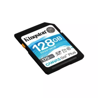 Card SDXC KINGSTON Canvas Go Plus Gen4 128GB, 200MB/s, C10, UHS-I, U3, V30