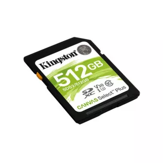 Card SDXC KINGSTON de 512 GB, citire 150 MB/s, clasă de viteză UHS-I, U3, V30 Gen3