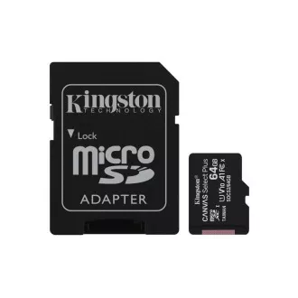 Card de memorie KINGSTON microSDXC CANVAS Plus de 64 GB, viteză de citire 100 MB/s, clasă de viteză UHS-I, U1, V10, A1 (64 GB) Card de memorie KINGSTON microSDXC CANVAS Plus de 64 GB, viteză de citire 100 MB/s, clasă de viteză UHS-I, U1, V10, A1 (64 GB)