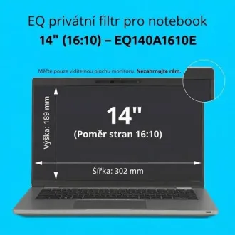 Filtru de confidențialitate Kensington EQ pentru laptop de 14'', format 16:10 Filtru de confidențialitate Kensington EQ pentru laptop de 14'', format 16:10