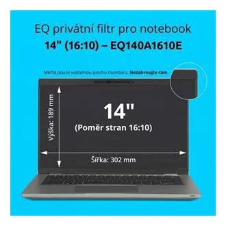 Filtru de confidențialitate Kensington EQ pentru laptop de 14'', format 16:10 Filtru de confidențialitate Kensington EQ pentru laptop de 14'', format 16:10