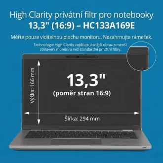 Filtru de confidențialitate Kensington High Clarity pentru laptop de 13,3'', format 16:10