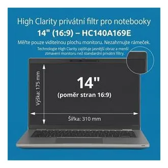 Filtru de confidențialitate Kensington High Clarity pentru laptop de 14'' cu ecran 16:9 Filtru de confidențialitate Kensington High Clarity pentru laptop de 14'' cu ecran 16:9