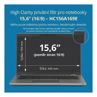Filtru de confidențialitate Kensington High Clarity pentru laptop de 15,6'', format 16:9