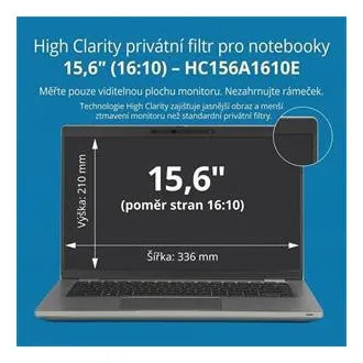 Filtru de confidențialitate Kensington High Clarity pentru laptop de 15,6'', format 16:10 Filtru de confidențialitate Kensington High Clarity pentru laptop de 15,6'', format 16:10