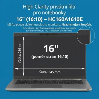 Filtru de confidențialitate Kensington High Clarity pentru laptop de 16'' 16:10
