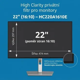 Filtru de confidențialitate Kensington High Clarity pentru monitor de 22'' 16:10 Filtru de confidențialitate Kensington High Clarity pentru monitor de 22'' 16:10