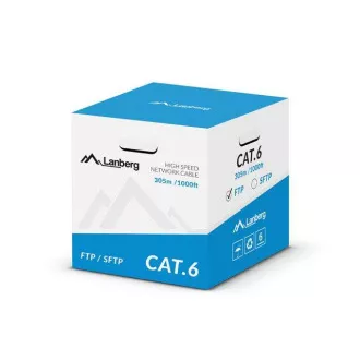 Cablu FTP LANBERG CAT.6, Cu, lungime 305m, gri, CPR + Fluke trece, PVC
