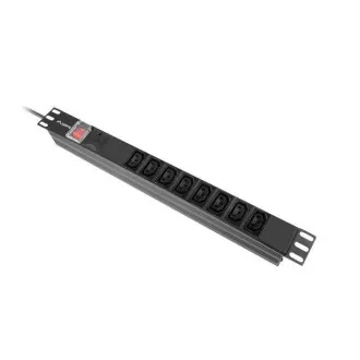 Prize Lanberg 19" 1U 16A 2M 8x IEC C13 Negre C20