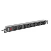 Prize Lanberg 19" 1U 16A 2M 2X C19 8X IEC C13, negre, C20