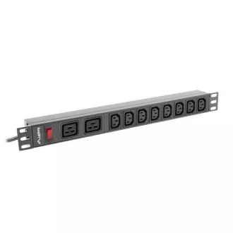 Prize Lanberg 19" 1U 16A 2M 2X C19 8X IEC C13, negre, C20