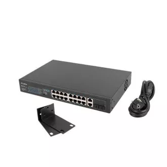 SWITCH LANBERG 16X 100MB POE+/2X 1GB/1X SFP RACK 19" GIGABIT ETHERNET NEMANAGERAT 250W