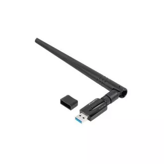 LANBERG ADAPTOR USB PLACĂ DE REȚEA WIRELESS NC-1200-WIE AC1200 DUAL BAND 1X ANTENĂ INTERNĂ + 1X ANTENĂ EXTERNĂ