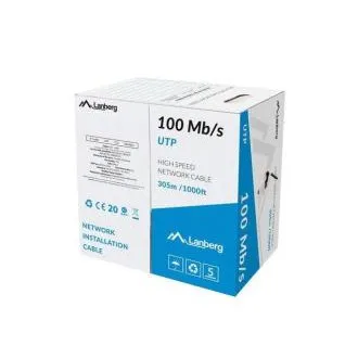 Cablu Lanberg LAN UTP 305m fix CCA negru Cablu Lanberg LAN UTP 305m fix CCA negru