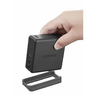 Stație de andocare Lenovo Charging GaN = stație de andocare USB-C portabilă cu o putere de până la 60 W Stație de andocare Lenovo Charging GaN = stație de andocare USB-C portabilă cu o putere de până la 60 W