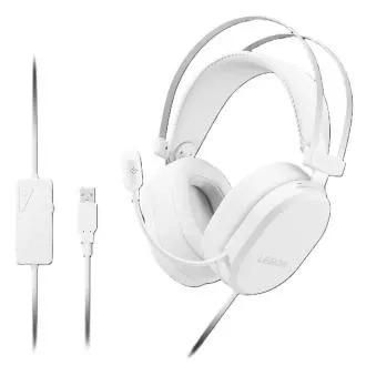 Căști de gaming Lenovo Legion H320 cu sunet surround 7.1 (alb glaciar) Căști de gaming Lenovo Legion H320 cu sunet surround 7.1 (alb glaciar)