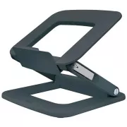 Suport reglabil pentru laptop Leitz Ergo cu unghiuri multiple de înclinare, plastic reciclat 80%, închis la culoare. gri