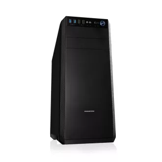 Modecom Carcasă pentru jocuri PC OBERON PRO LE BLACK MIDI, 2x USB 3.0, 2x USB 2.0, audio HD, negru, fără sursă de alimentare