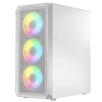 LOGIC Carcasă pentru PC Portos ARGB MIDI 1x USB 3.0, 2x USB 2.0   audio, alb, fără sursă de alimentare