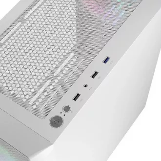 LOGIC Carcasă pentru PC Portos ARGB MIDI 1x USB 3.0, 2x USB 2.0   audio, alb, fără sursă de alimentare