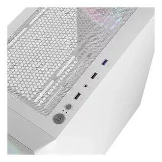LOGIC Carcasă pentru PC Portos ARGB MIDI 1x USB 3.0, 2x USB 2.0   audio, alb, fără sursă de alimentare