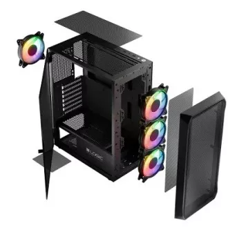 LOGIC Carcasă pentru PC Portos ARGB MIDI 1x USB 3.0, 2x USB 2.0 audio, negru, fără sursă de alimentare LOGIC Carcasă pentru PC Portos ARGB MIDI 1x USB 3.0, 2x USB 2.0 audio, negru, fără sursă de alimentare
