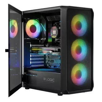 LOGIC Carcasă pentru PC Portos ARGB MIDI 1x USB 3.0, 2x USB 2.0 audio, negru, fără sursă de alimentare LOGIC Carcasă pentru PC Portos ARGB MIDI 1x USB 3.0, 2x USB 2.0 audio, negru, fără sursă de alimentare
