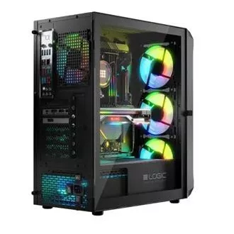 LOGIC Carcasă pentru PC Portos ARGB MIDI 1x USB 3.0, 2x USB 2.0 audio, negru, fără sursă de alimentare LOGIC Carcasă pentru PC Portos ARGB MIDI 1x USB 3.0, 2x USB 2.0 audio, negru, fără sursă de alimentare