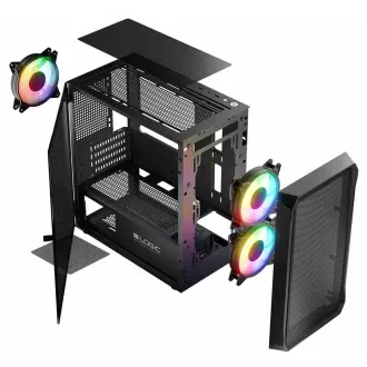 LOGIC Carcasă pentru PC Portos ARGB MINI 1x USB 3.0, 2x USB 2.0 audio, negru, fără sursă de alimentare LOGIC Carcasă pentru PC Portos ARGB MINI 1x USB 3.0, 2x USB 2.0 audio, negru, fără sursă de alimentare