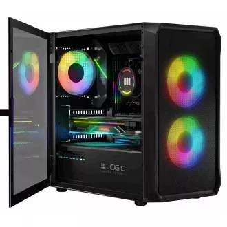 LOGIC Carcasă pentru PC Portos ARGB MINI 1x USB 3.0, 2x USB 2.0 audio, negru, fără sursă de alimentare LOGIC Carcasă pentru PC Portos ARGB MINI 1x USB 3.0, 2x USB 2.0 audio, negru, fără sursă de alimentare