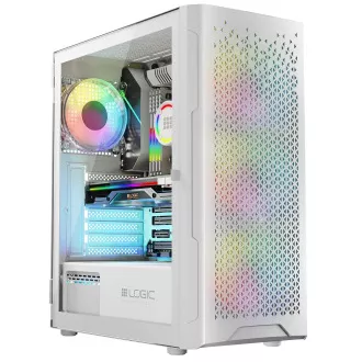 LOGIC Carcasă pentru PC Aramis ARGB MIDI 1x USB 3.0, 2x USB 2.0   audio, alb, fără sursă de alimentare