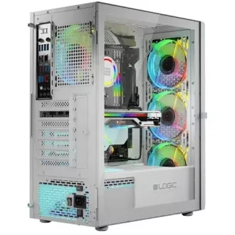LOGIC Carcasă pentru PC Aramis ARGB MIDI 1x USB 3.0, 2x USB 2.0   audio, alb, fără sursă de alimentare
