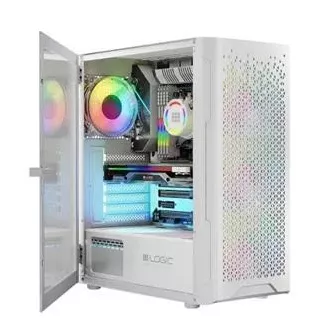 LOGIC Carcasă pentru PC Aramis ARGB MIDI 1x USB 3.0, 2x USB 2.0   audio, alb, fără sursă de alimentare
