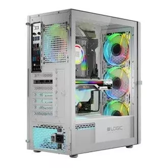 LOGIC Carcasă pentru PC Aramis ARGB MIDI 1x USB 3.0, 2x USB 2.0   audio, alb, fără sursă de alimentare